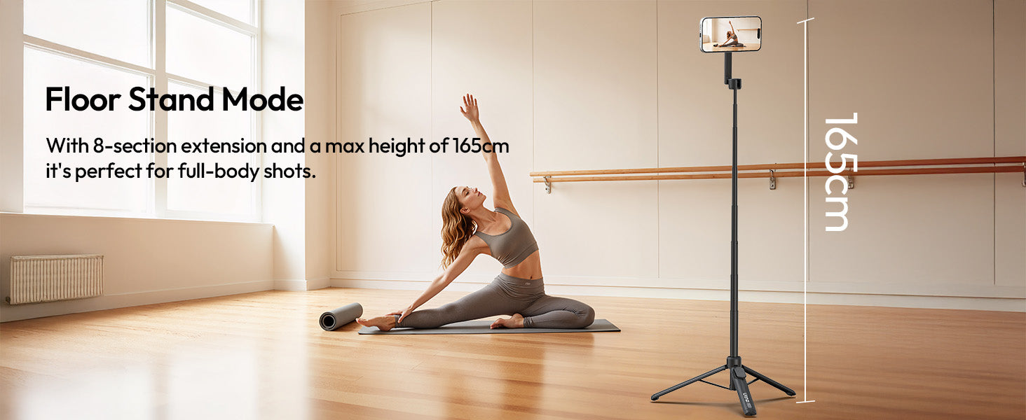 ULANZI SK27 (Magsafe) Magnetic Phone Tripod 165 cm, Selfie Stick w Bluetooth & 25N Magnet
