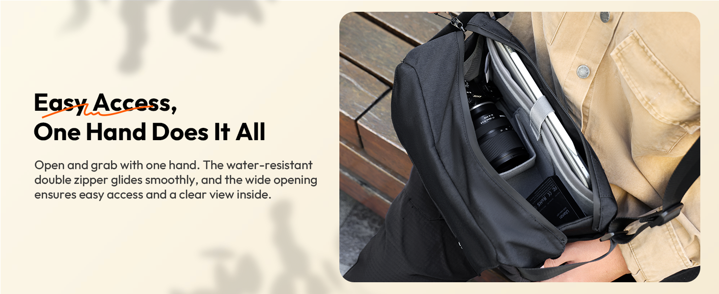 ULANZI BP11 8L Camera Sling Bag, Splash-Proof DSLR/Mirrorless Anti-Theft Crossbody