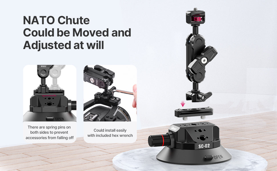 Ulanzi SC-02 Strong Suction Cup Mount Magic Arm for DSLR/GoPro Video Shooting
