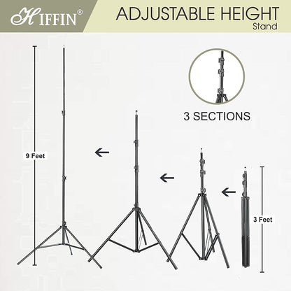 HIFFIN E27 Studio Double Holder KIT Umbrella White + Studio Light Stand 9 FT+ Umbrella and Double Holder KIT Set of 2 (2 x Double Holder | 2 x Light Stand 9 feet | 2 x Umbrella | 1 x Bag)