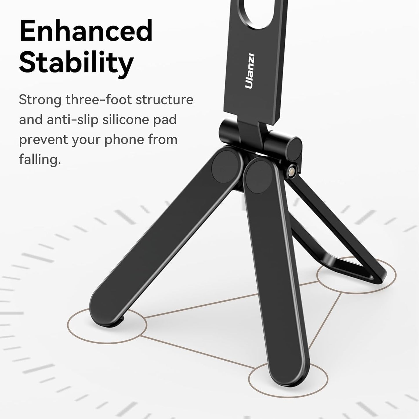 ULANZI MA26 Phone Tripod  â€“ Foldable, 2 Cold Shoe, Compact, Lightweight