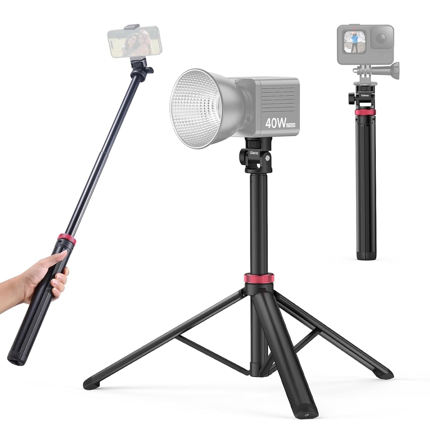 Ulanzi MT-79 Extendable Aluminum Tripod, 81" Adjustable Stand, 360Â° Head