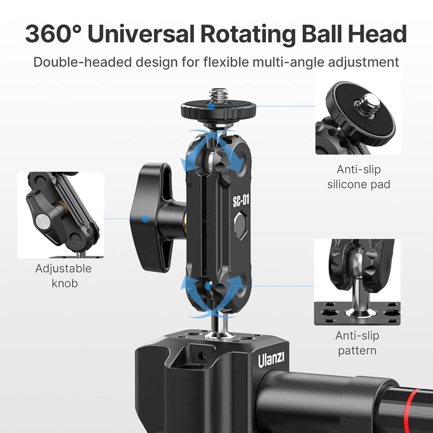 Ulanzi SC-01 Strong Suction Cup Mount Magic Arm (3")