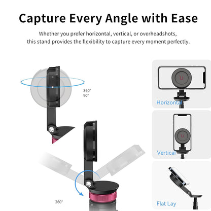Ulanzi MT-84 61" Phone Tripod, Magnetic Selfie Stick with Remote for iPhone