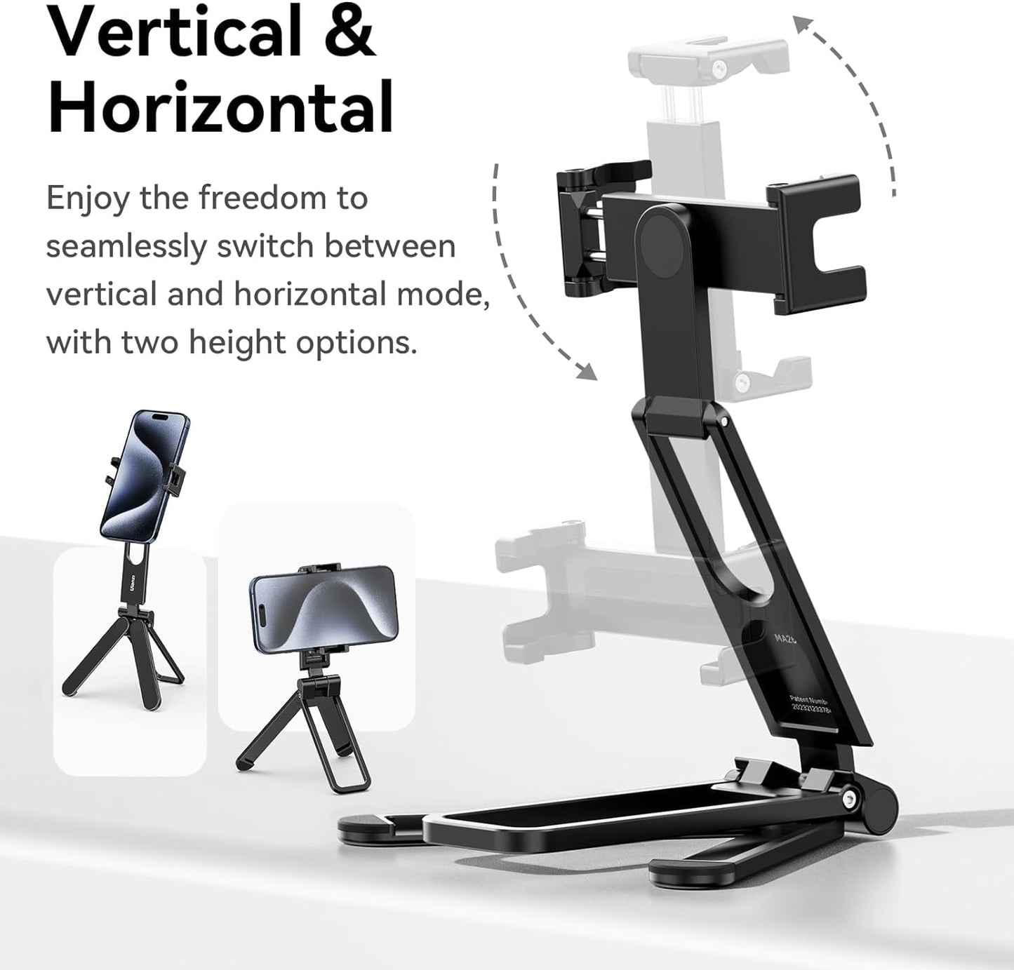ULANZI MA26 Phone Tripod  â€“ Foldable, 2 Cold Shoe, Compact, Lightweight