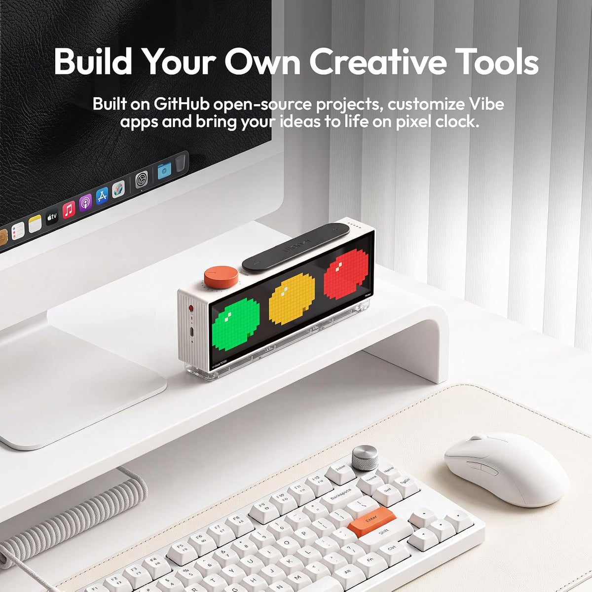 ULANZI TC002 Pixbar Smart Pixel Clock WiFi Pixel Art Digital Desk Alarm
