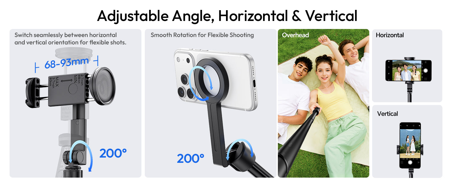 ULANZI SK26 Magnetic 44.5'' MagSafe Tripod/Selfie Stick w Remote iPhone 17 Pro & All