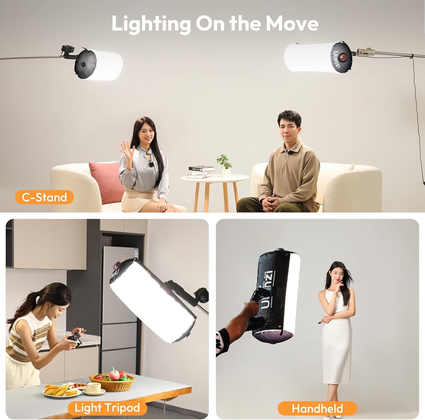 Ulanzi AL60 Inflatable Tube LED Light, 2700Kâ€“6500K CRIâ‰¥96, 10 FX, Type-C