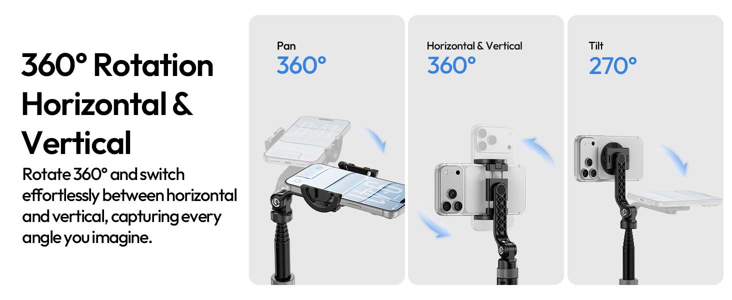 ULANZI TT86 Magnetic Tripod for iPhone 17, 35" Selfie Stick, Remote
