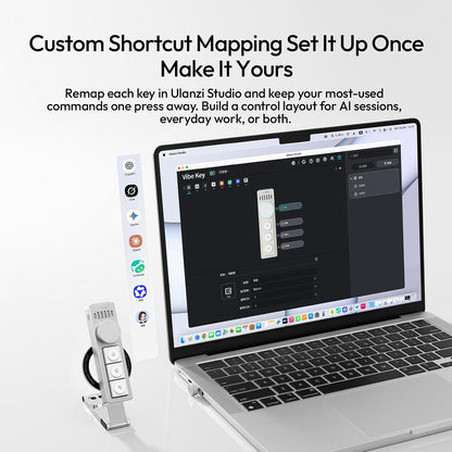 AU05 Wireless AI Keyboard with Microphone | 3 Buttons & 1 Dial | One-Touch Voice Dictation