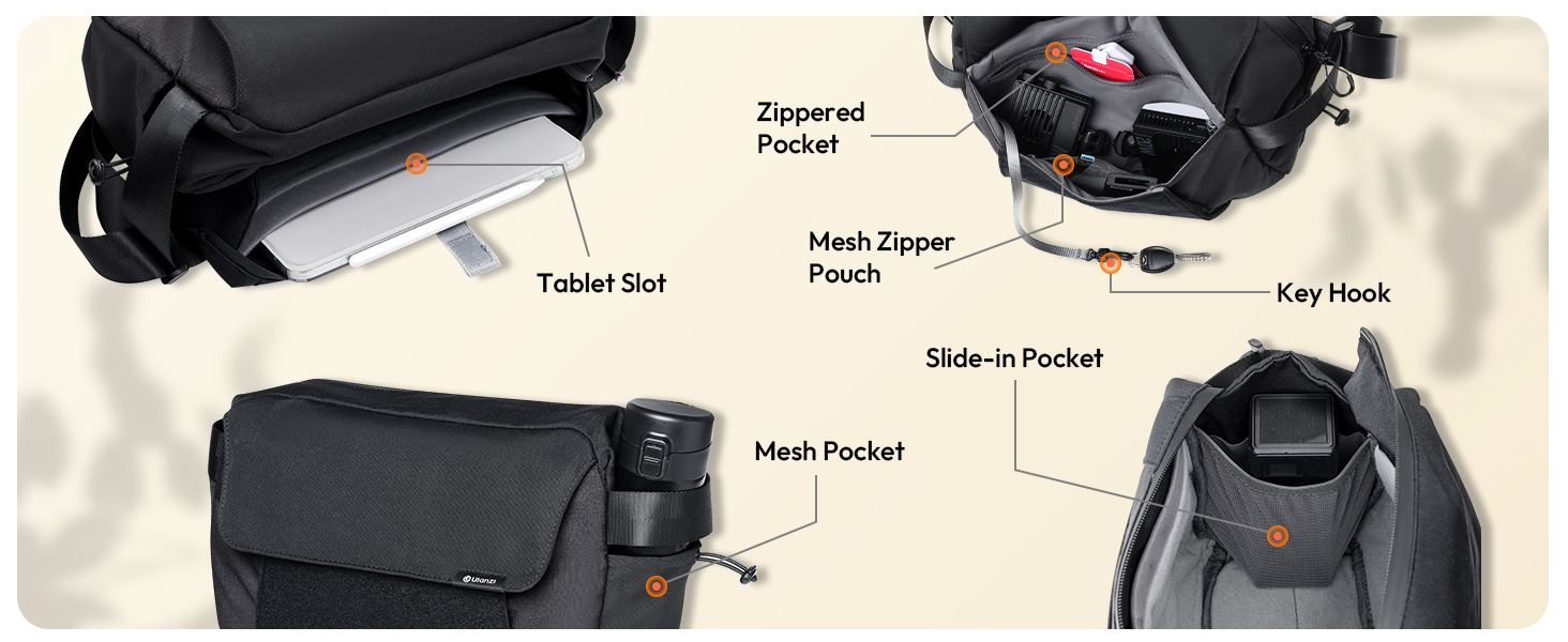ULANZI BP11 8L Camera Sling Bag, Splash-Proof DSLR/Mirrorless Anti-Theft Crossbody