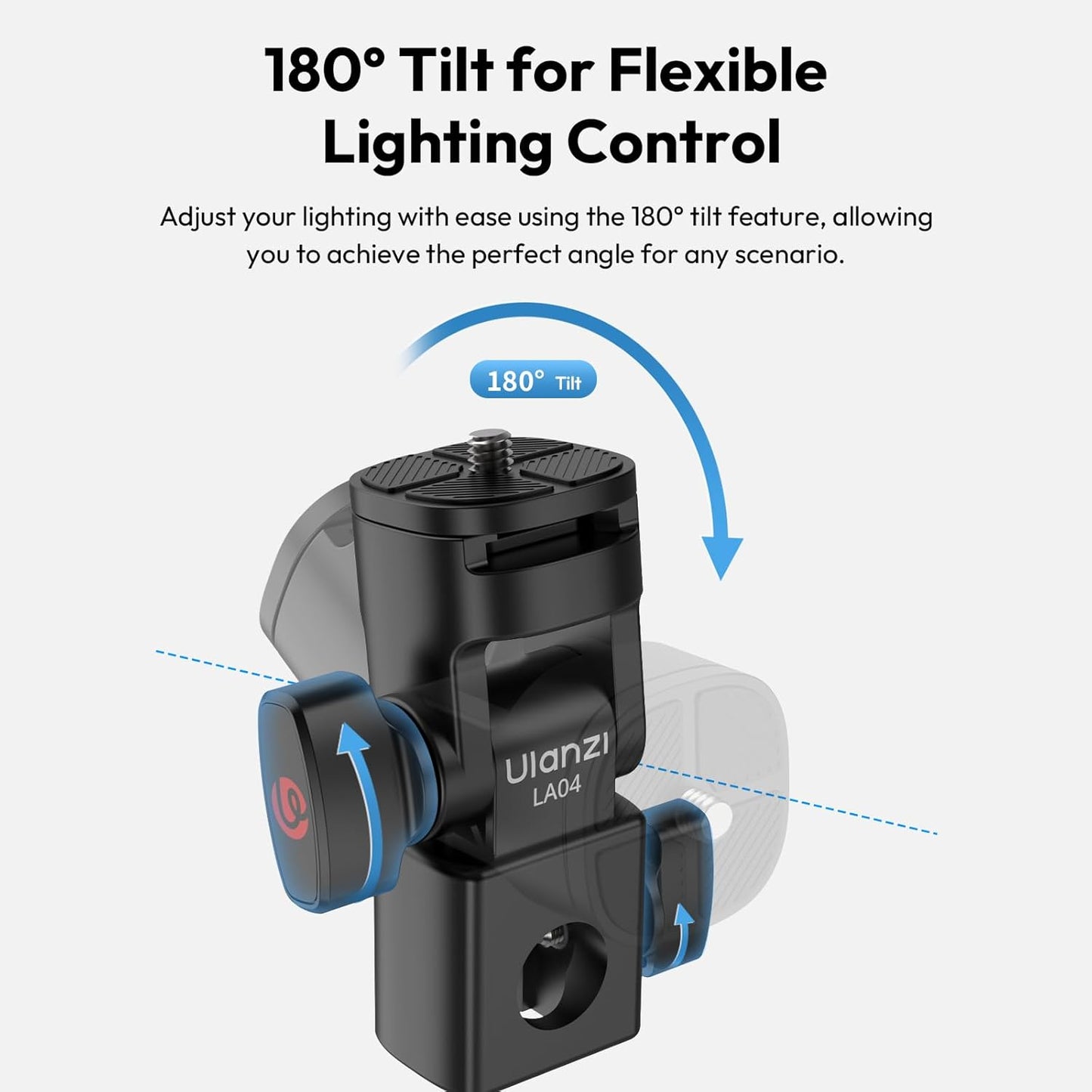 ULANZI LA04 Light Stand Adapter, 1/4â€ QR Mount, 180Â° Tilt, 3kg Load Capacity