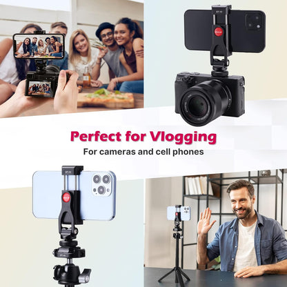 ULANZI ST-10 Metal Phone Tripod Mount, 360¬∞ Universal Clamp, 2 Cold Shoes