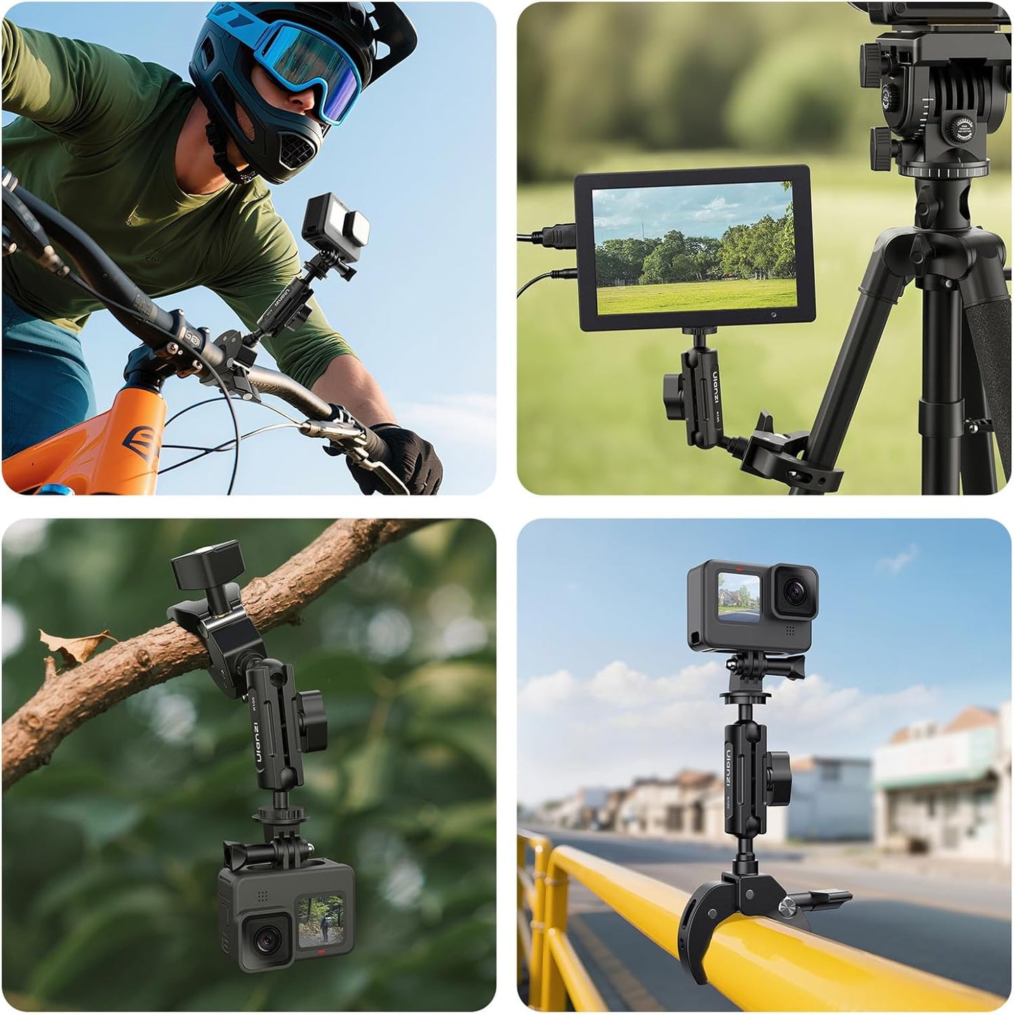ULANZI R105 Super Clamp with 360Â° Dual Ballhead Arm, Y-Claw Mount for GoPro, Insta360, DJI