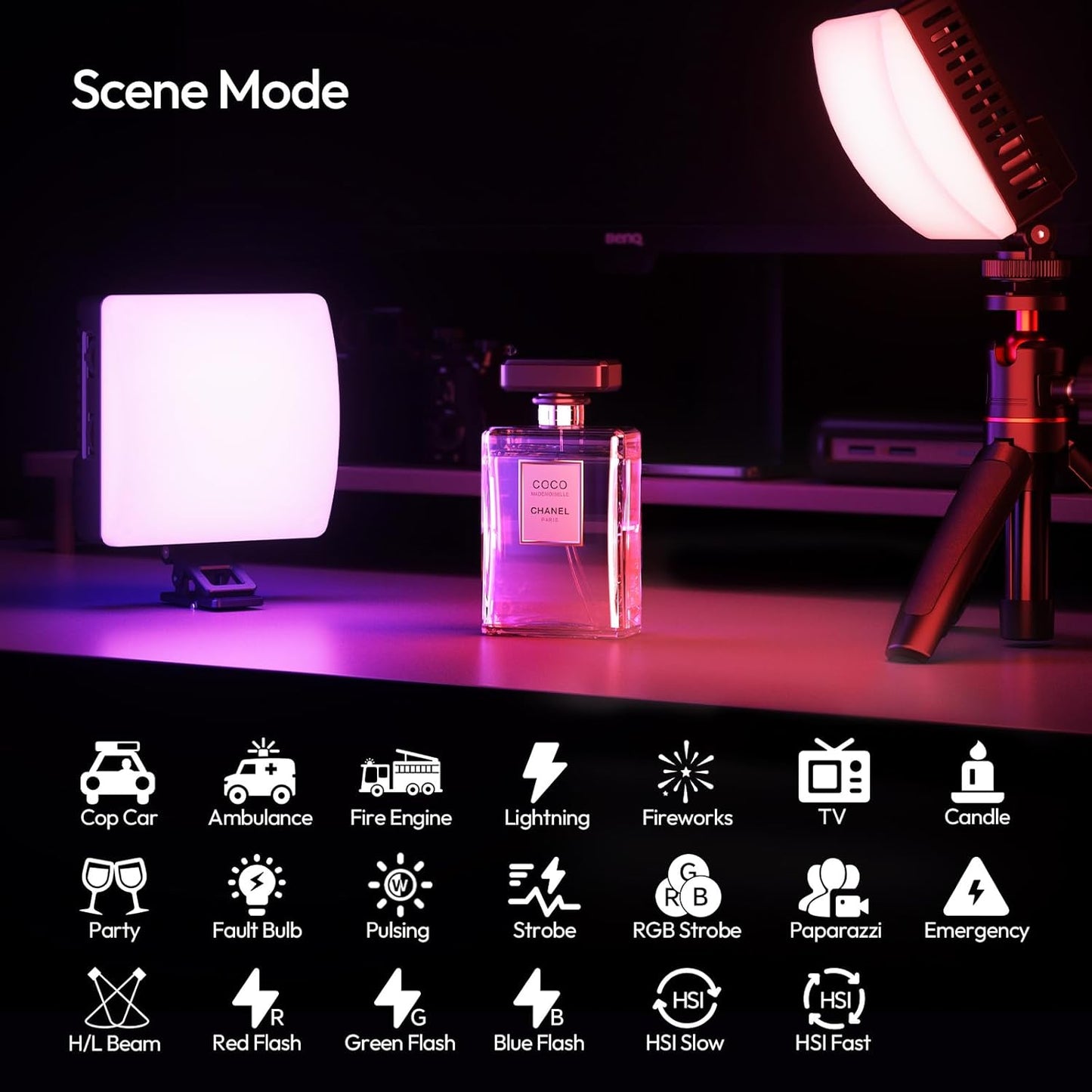 Ulanzi C10 10W 1300Lux Selfie LED Light 3300mAh Clip & Cold Shoe for iPhone 17 & More