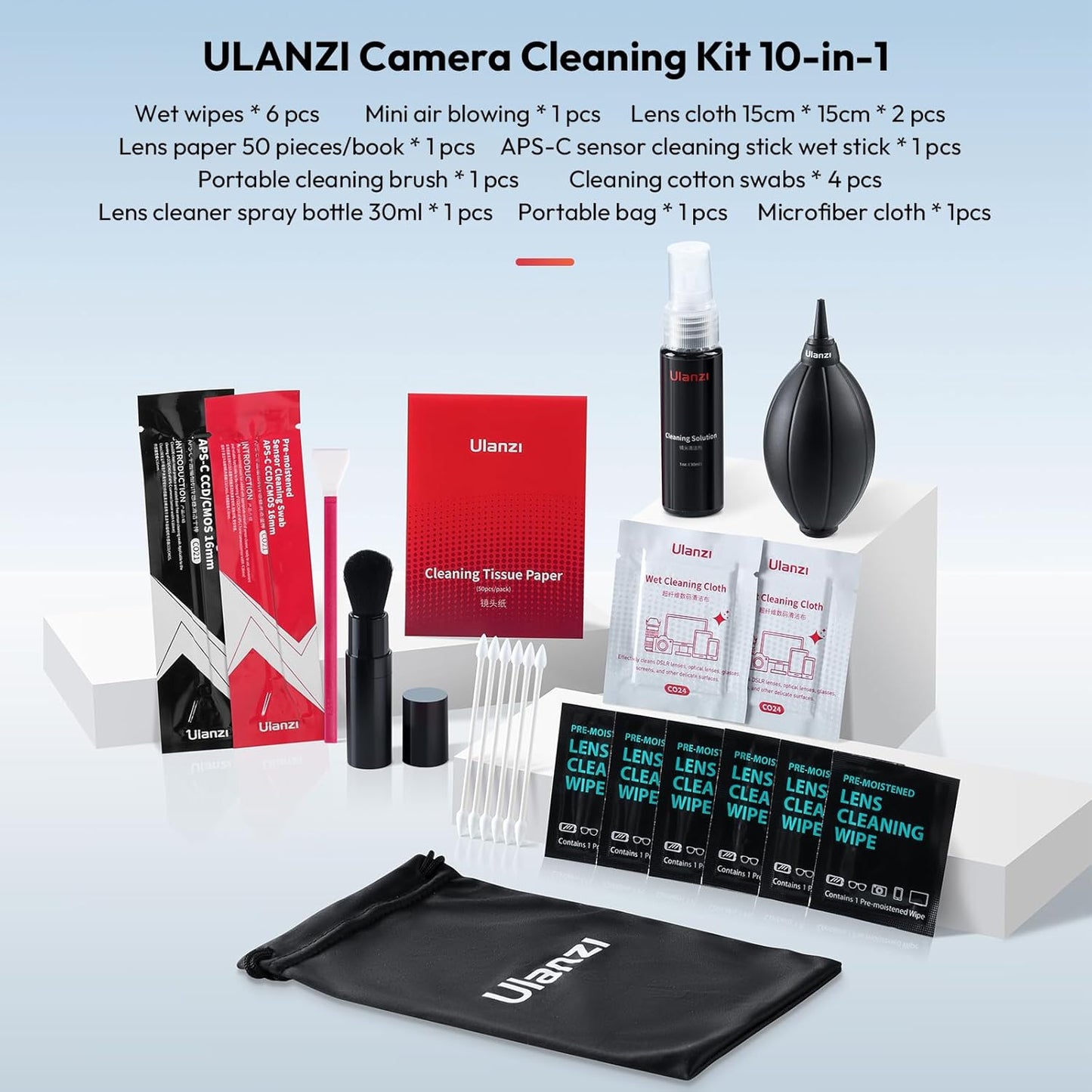 ULANZI C072 10-in-1 Professional Camera Cleaning Kit – Premium DSLR & Lens Care Set for Canon, Sony, Nikon & More