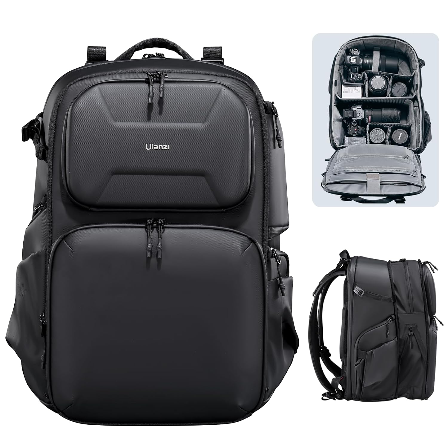 BP10 Hardshell Camera Backpack, Waterproof, 35L, for DSLR, Laptop, Black
