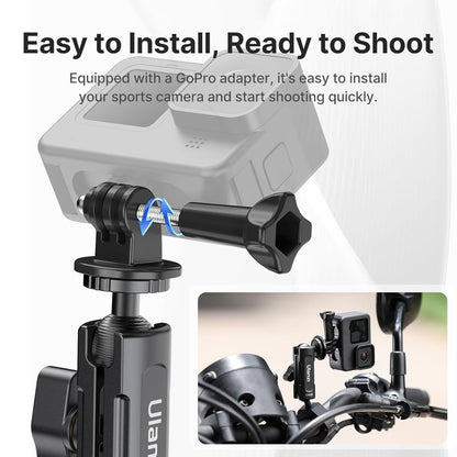 ULANZI CM025 360Â° Motorcycle Camera Mount w/ GoPro Adapter 8â€“35mm