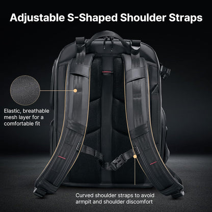 BP10 Hardshell Camera Backpack, Waterproof, 35L, for DSLR, Laptop, Black
