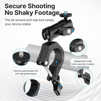 ULANZI CM025 360Â° Motorcycle Camera Mount w/ GoPro Adapter 8â€“35mm
