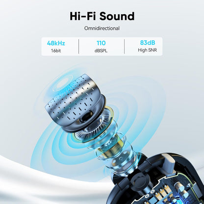 ULANZI A30 Mini Magnetic Wireless Lavalier Mic, 164ft, 20H, DSLR/PC