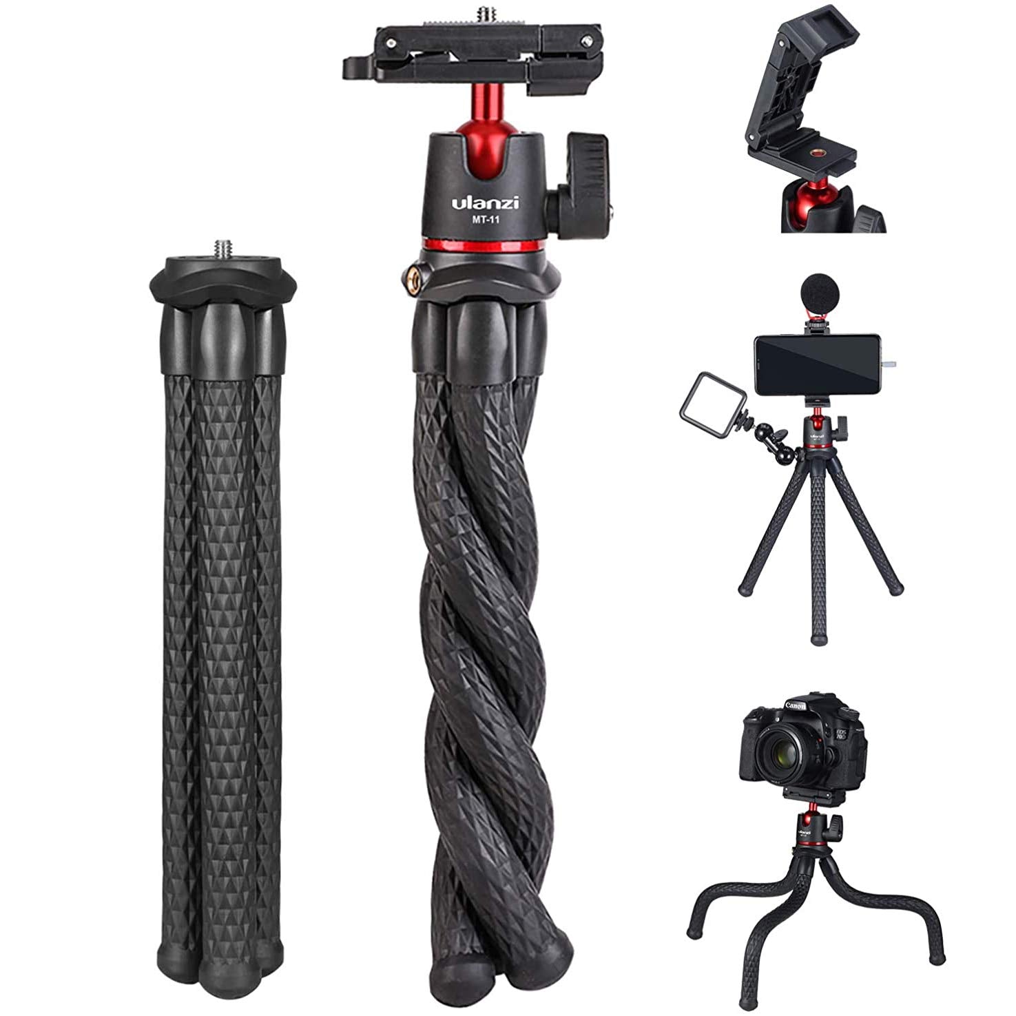 Ulanzi MT-11 Mini Flexible Camera Tripod with Phone Holder & Cold Shoe"