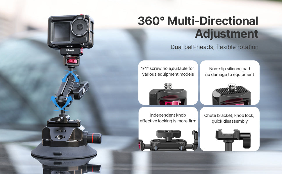 Ulanzi SC-02 Strong Suction Cup Mount Magic Arm for DSLR/GoPro Video Shooting