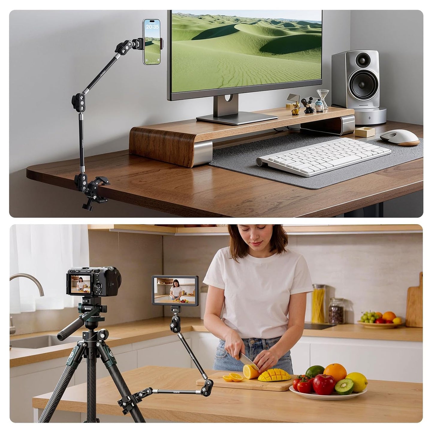 ULANZI CO78 22" Magic Arm with Super Clamp Desk C Clamp, 1kg Load Arm-C078 Kit