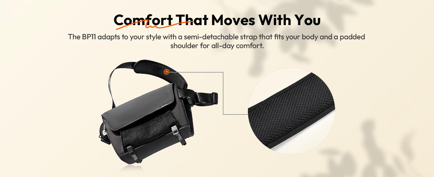 ULANZI BP11 8L Camera Sling Bag, Splash-Proof DSLR/Mirrorless Anti-Theft Crossbody