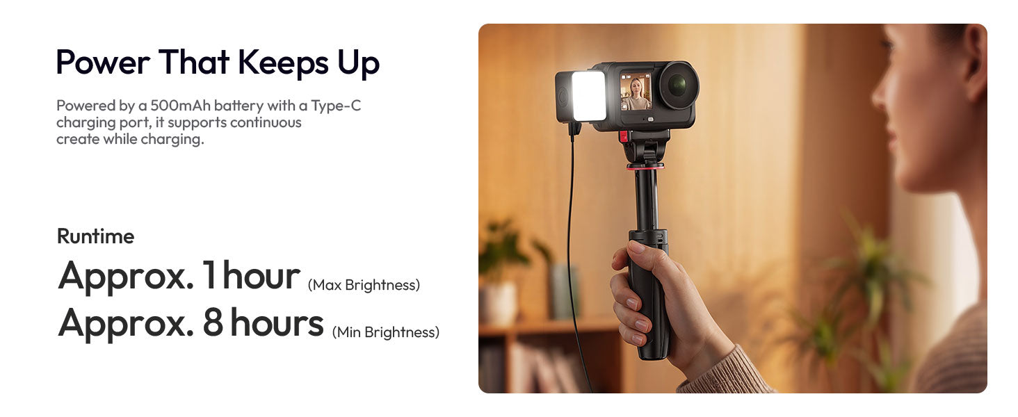 ULANZI LM24 Vlogging Light for DJI Osmo Waterproof Magnetic LED Fill