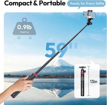 ULANZI MT44B Auto Pop Tripod 59" w Remote, Dual Mount, 360¬∞ Head