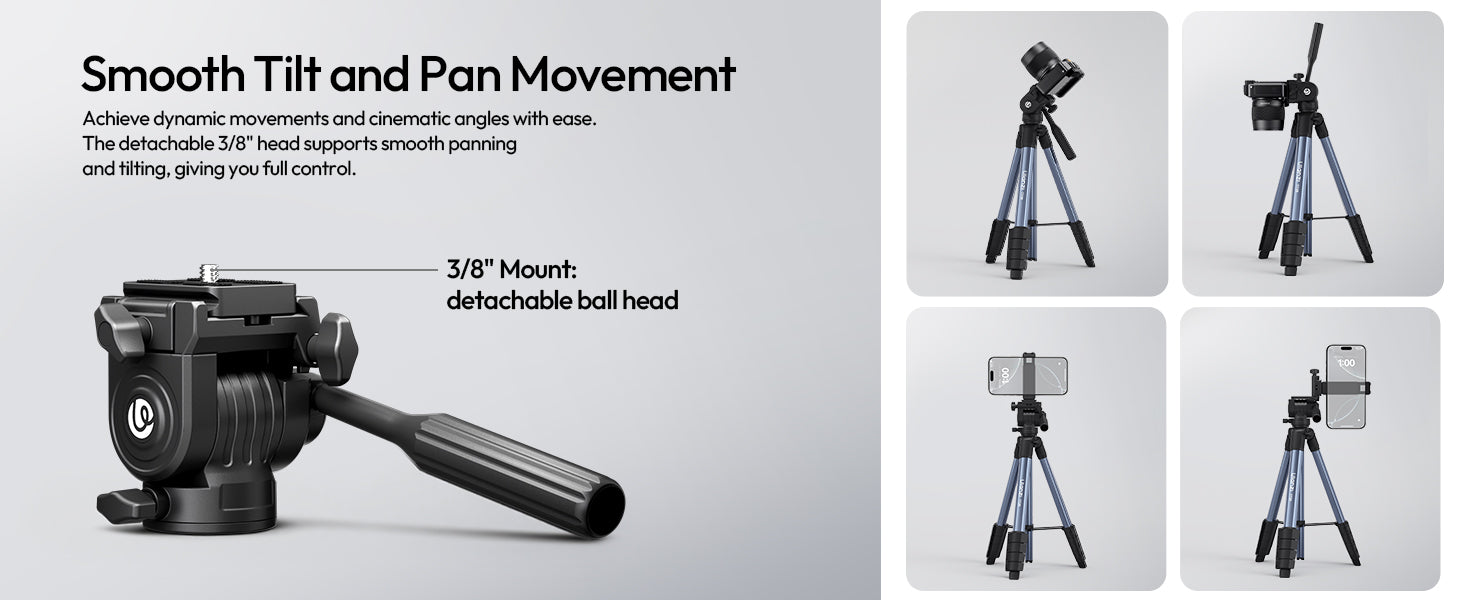 ULANZI TT39 Tripod 61" Vertical/Horizontal, Phone & DSLR, Adjustable