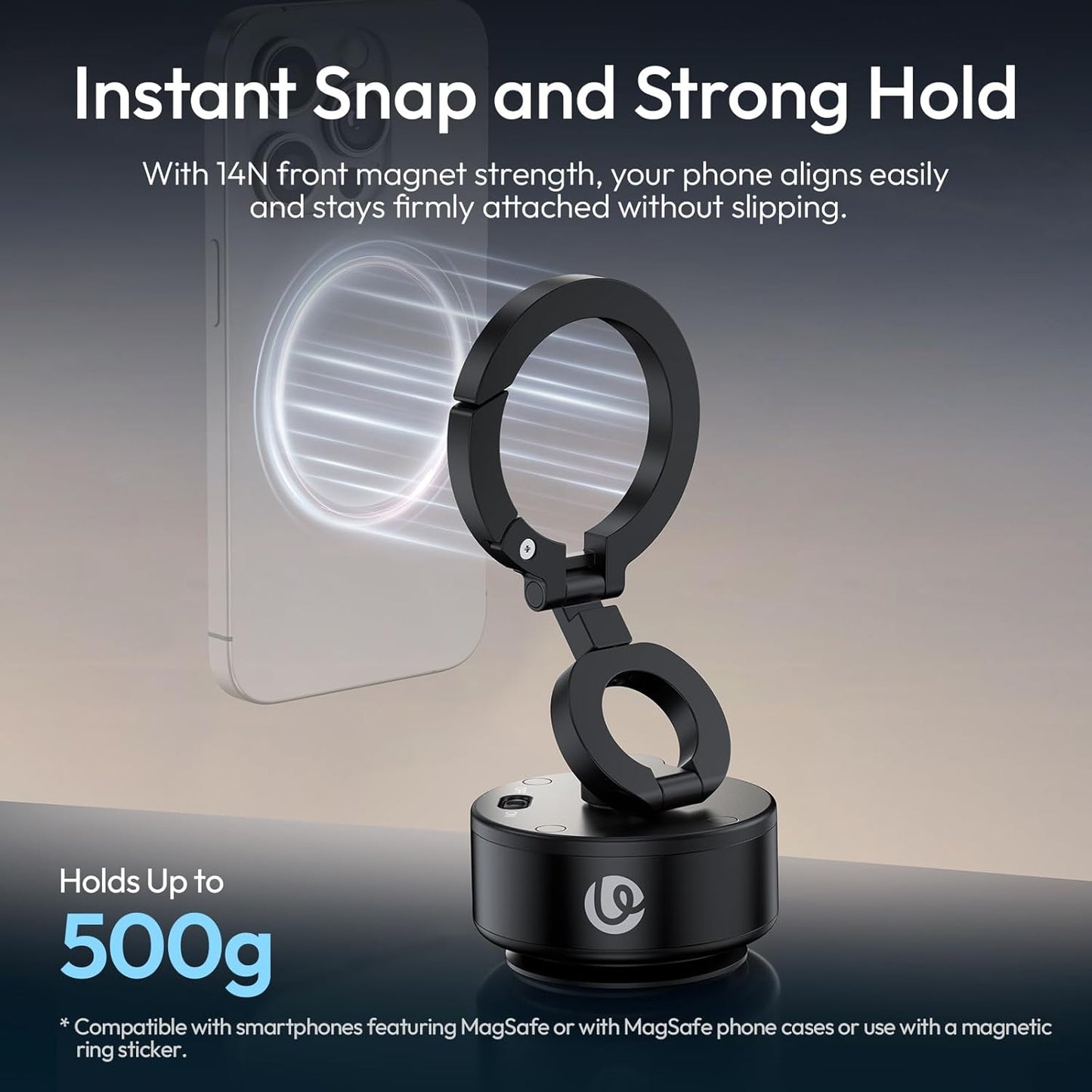 ULANZI SK22 Electric Magnetic Car Phone Mount 360¬∞ Adjustable Vacuum Holder