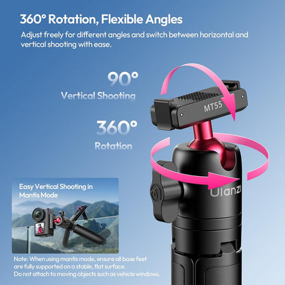 ULANZI MT55 Magnetic Mini Selfie Stick Tripod for Insta360 GO Ultra- Snapgo