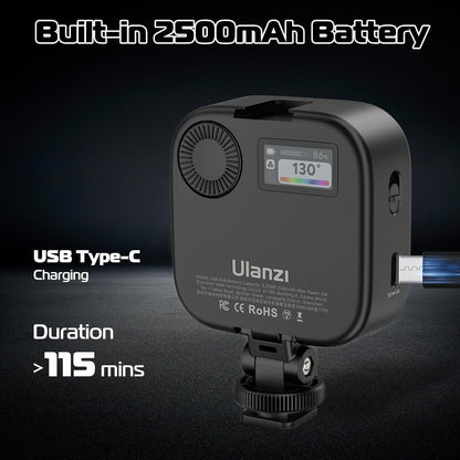 Ulanzi U60 (Black) RGB Video Light, 360Â° Color, CRIâ‰¥95, 2500-9000K, 2500mAh