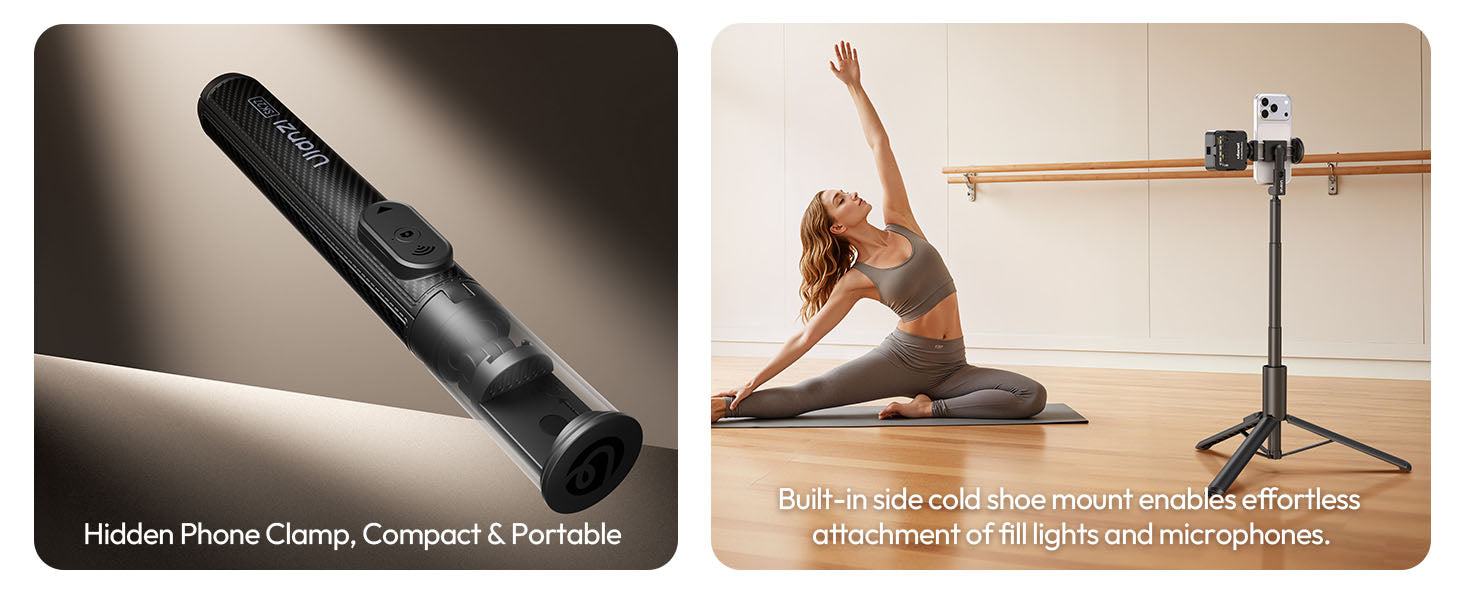 ULANZI SK27 61'' Extendable Phone Tripod/Selfie Stick, Bluetooth Remote