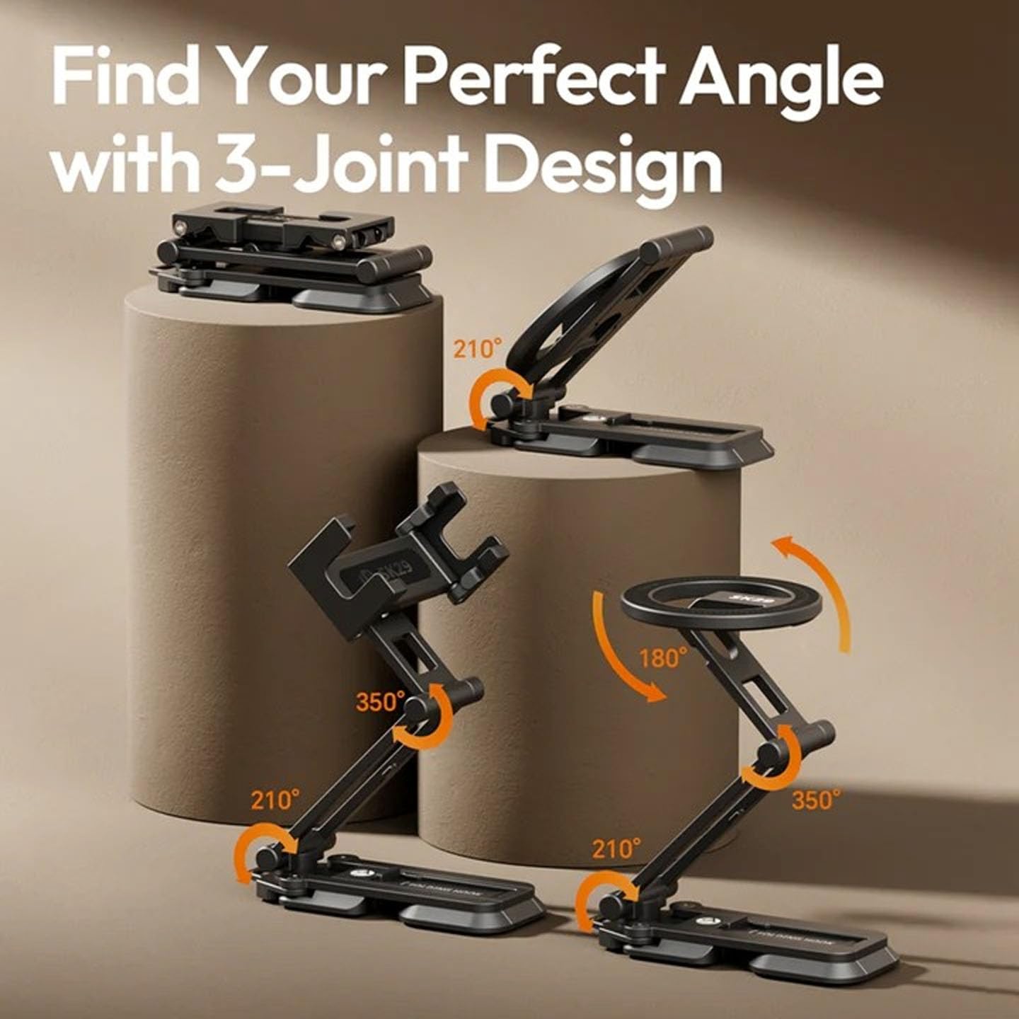 ULANZI SK29 5-in-1 Phone Holder & Mini Tripod, Alum Clamp, Adj Angle, 1/4" Mount