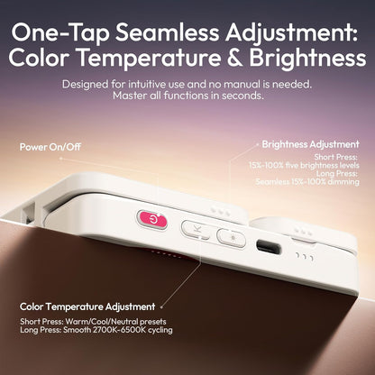 Ulanzi GL01 Magnetic Selfie Light Dual LED 2700-6500K Type-C Rechargeable MagSafe iPhone Pink/Black
