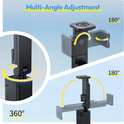 ULANZI SK-20 Travel Essentials Airplane Phone Holder, Phone Tripod 360Â° Rotation,Travel Must Have Handsfree Cellphone Stand for Desk,Flight Essential Universal Adjustable Stand for Train Table