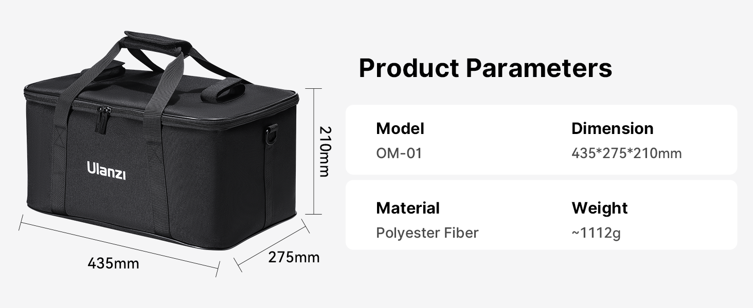 ULANZI OM-01 Carrying Bag, Foam Padded for Studio Tripods, Stands, Softboxes, Travel