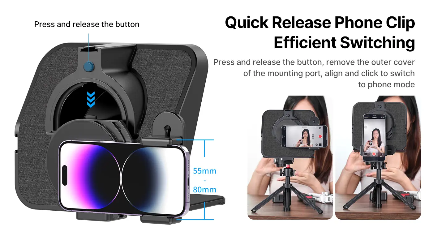 Ulanzi RT02 Universal Teleprompter for Tablets and Smartphones with Remote Control R004GBB1