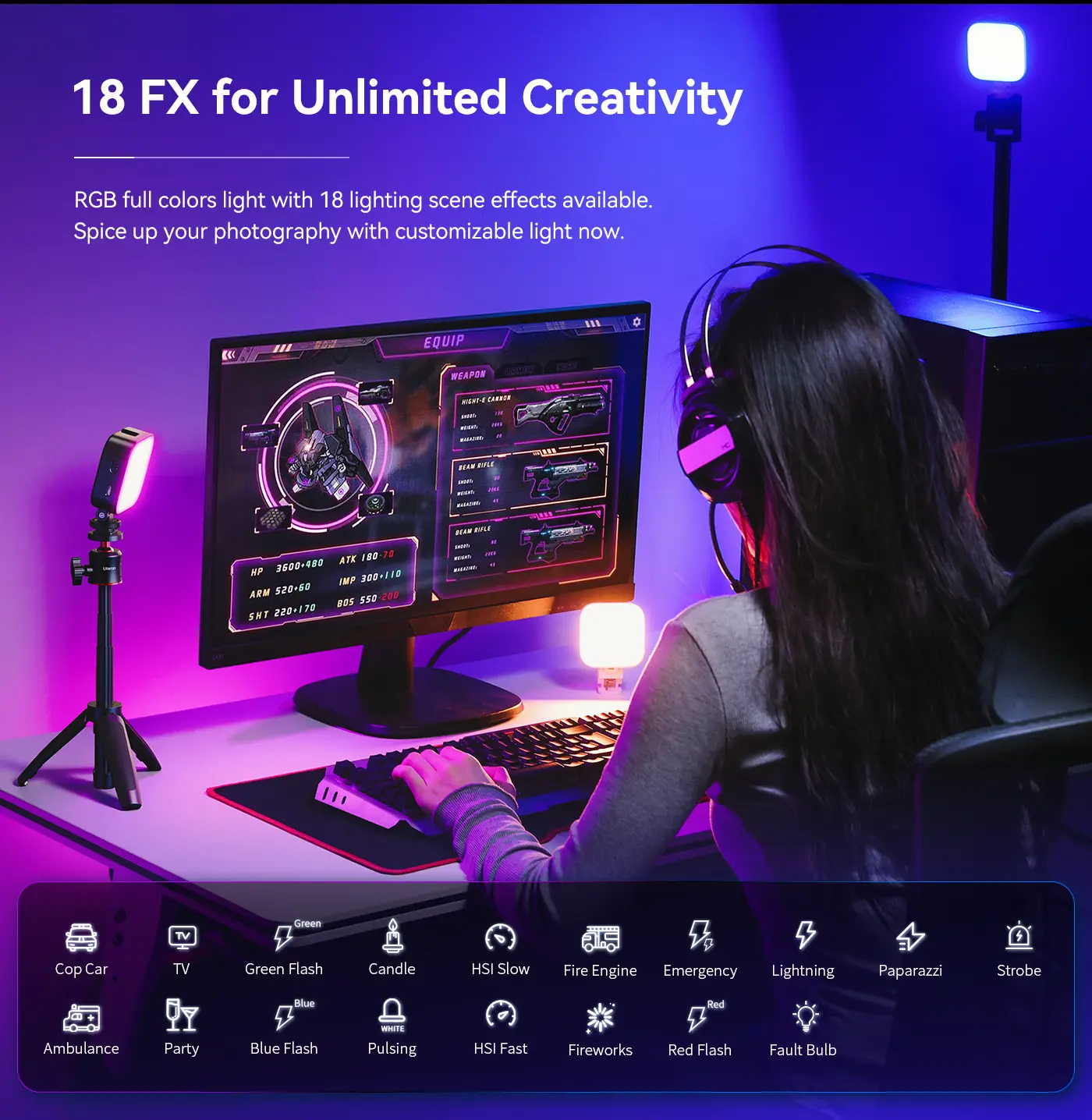 Ulanzi U60 (Black) RGB Video Light, 360Â° Color, CRIâ‰¥95, 2500-9000K, 2500mAh