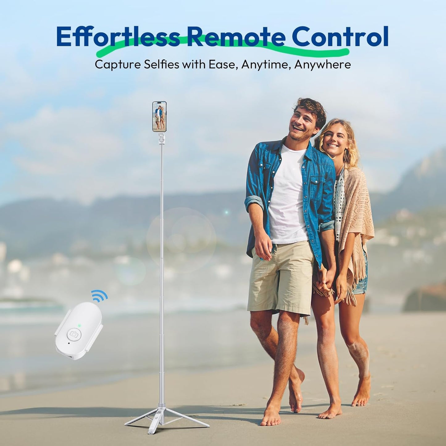ULANZI TT88 Magnetic Tripod 57" Selfie Stick w/ Remote & Cold Shoes