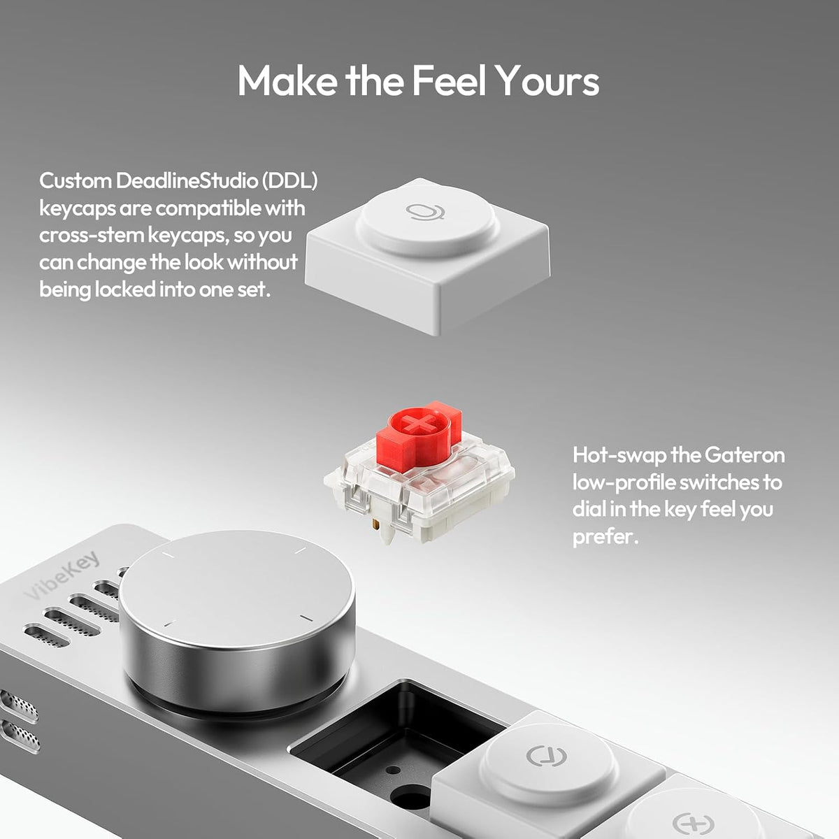AU05 Wireless AI Keyboard with Microphone | 3 Buttons & 1 Dial | One-Touch Voice Dictation