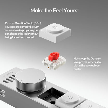 AU05 Wireless AI Keyboard with Microphone | 3 Buttons & 1 Dial | One-Touch Voice Dictation