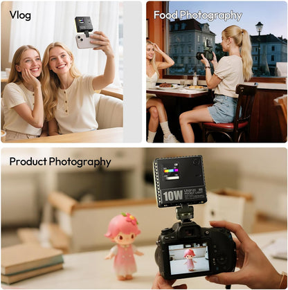 Ulanzi C10 10W 1300Lux Selfie LED Light 3300mAh Clip & Cold Shoe for iPhone 17 & More