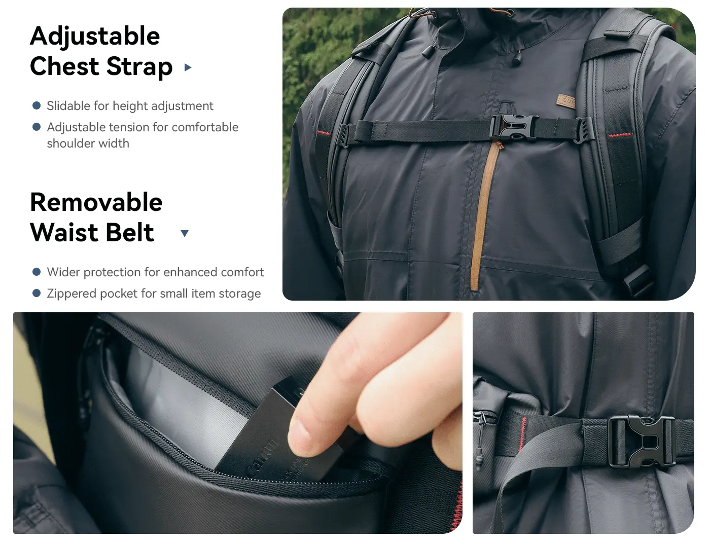 BP10 Hardshell Camera Backpack, Waterproof, 35L, for DSLR, Laptop, Black