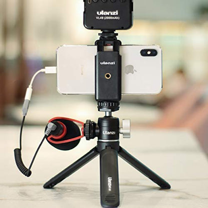 ULANZI U-60 Mini Ball Head, Dual Cold Shoe Mount, Aluminum Alloy 360Â° Swivel