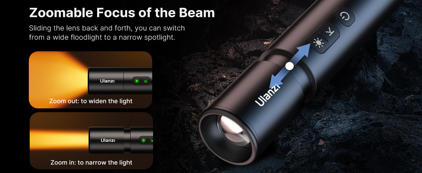 Ulanzi LM07 LED Flashlight 2000K-8000K, Bi-color, 2000mAh, Zoomable
