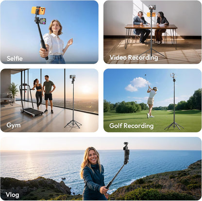 ULANZI SK32 Selfie Stick w Remote, 71''Auto Open & Lift-Close Phone Tripod
